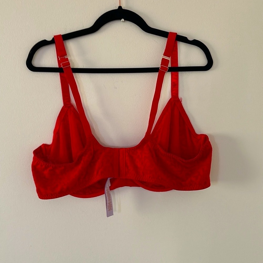 Savage X Fenty Bra 44DD Red Logo UnLined Bra Riahanna Underwire - Picture 6 of 6